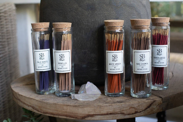 Sandalwood Incense in Glass Jar- 40 sticks