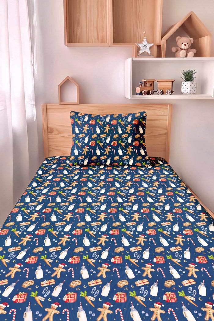 Santa‚Äôs Treats Twin Fitted Sheet and Pillowcase Set - Jammie Session