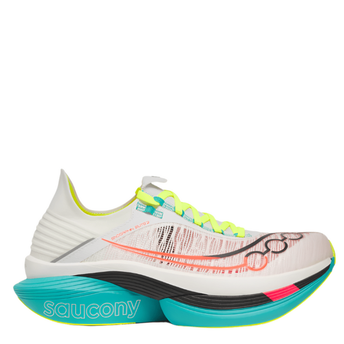 Saucony Unisex Endorphin Elite 2 Running Shoes in White/Mutant AW25