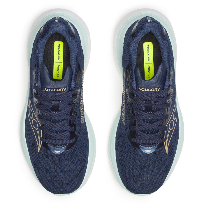 Saucony Women's Ride 19 Running Shoes in Navy/Aqua SS26