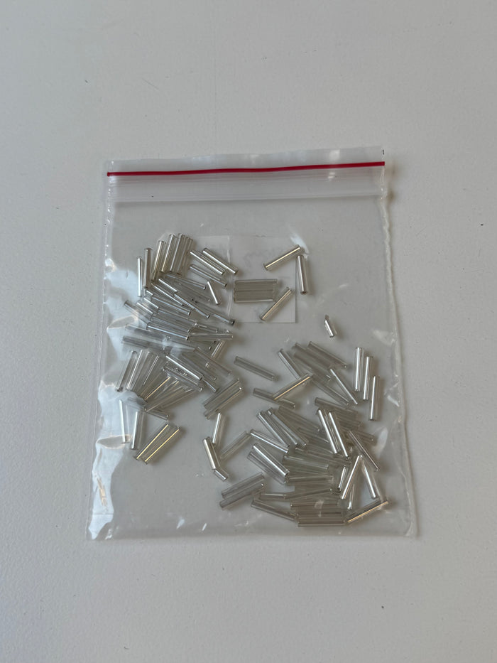 Shiny Silver Tube Beads 9g