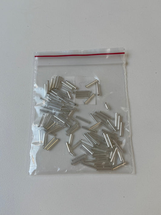 Shiny Silver Tube Beads 9g