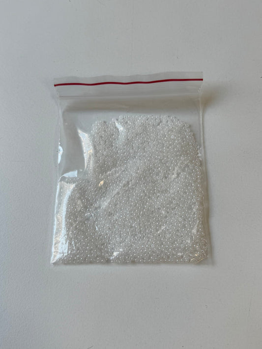 Shiny White Seed Beads 18g