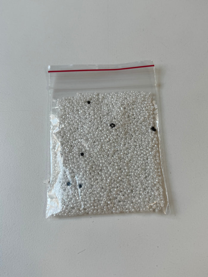 Shiny White Seed Beads 30g