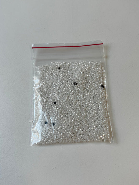 Shiny White Seed Beads 30g