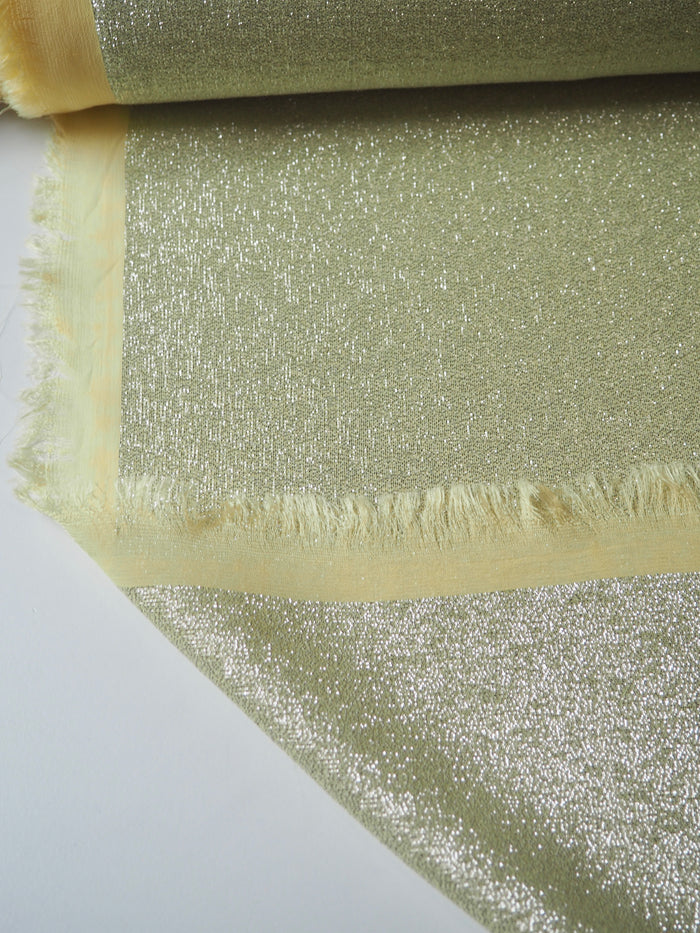 Silver + Yellow Metallic Viscose Chiffon