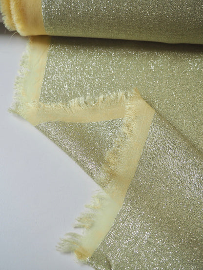 Silver + Yellow Metallic Viscose Chiffon