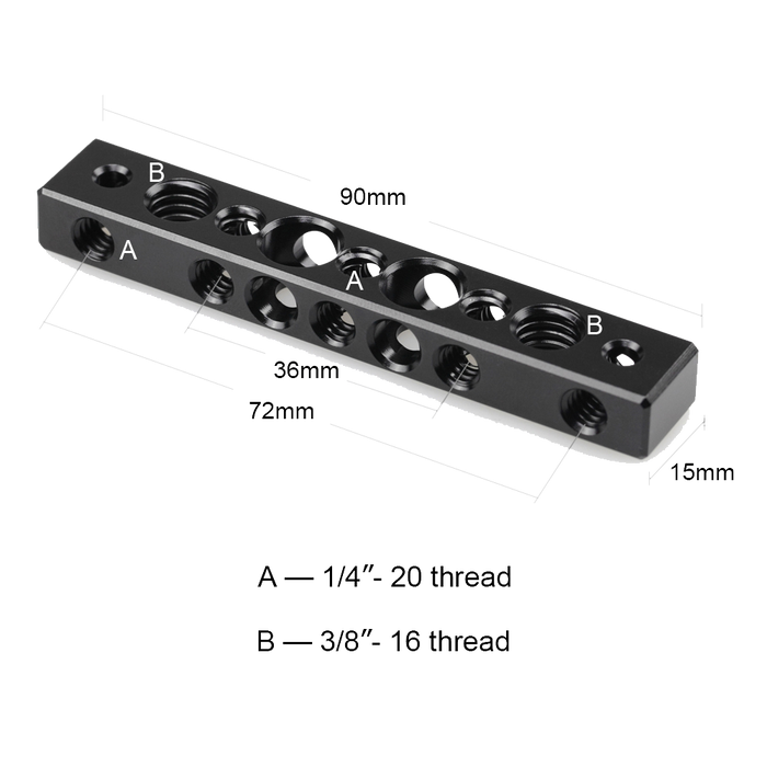 SmallRig Cheese Bar with 1/4 Inch and 3/8 Inch Screw Hole