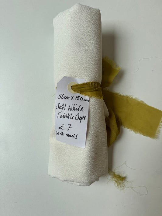 Soft White Crinkle Crepe Remnant