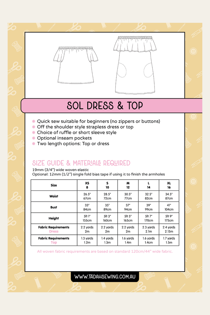 Sol Dress & Top Sewing Pattern