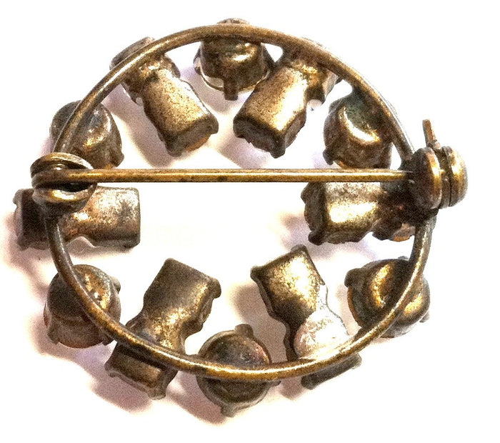 Sparkling Rhinestone Wreath Mini Brooch circa 1950s