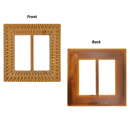 Ani Accessories imitation square raffia buckle showing front and back views on a white background