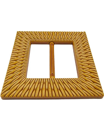 Ani Accessories Square Shape Imitation Raffia Buckle flat view Placed in white background.