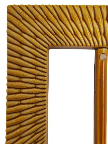 Ani Accessories Square Shape Imitation Raffia Buckle Zooming on the edge of the buckle in white background to show the details.