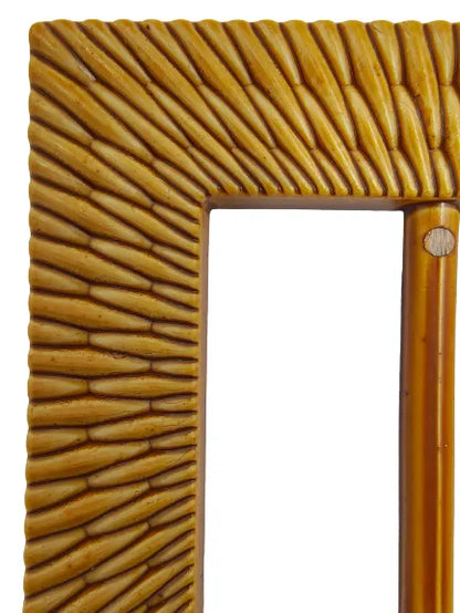 Ani Accessories Square Shape Imitation Raffia Buckle Zooming on the edge of the buckle in white background to show the details.