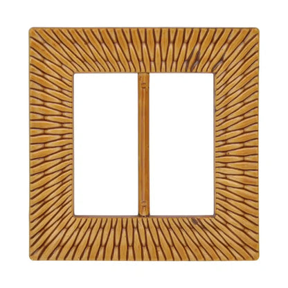 Ani Accessories  Extra large Square Shape Imitation Raffia buckle  with wicker design on a white background