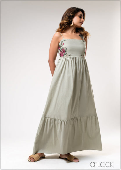 Strappy Embroidered Dress - 310725