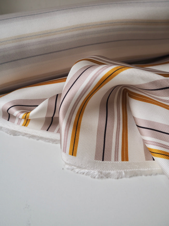 Stripe Silk Twill