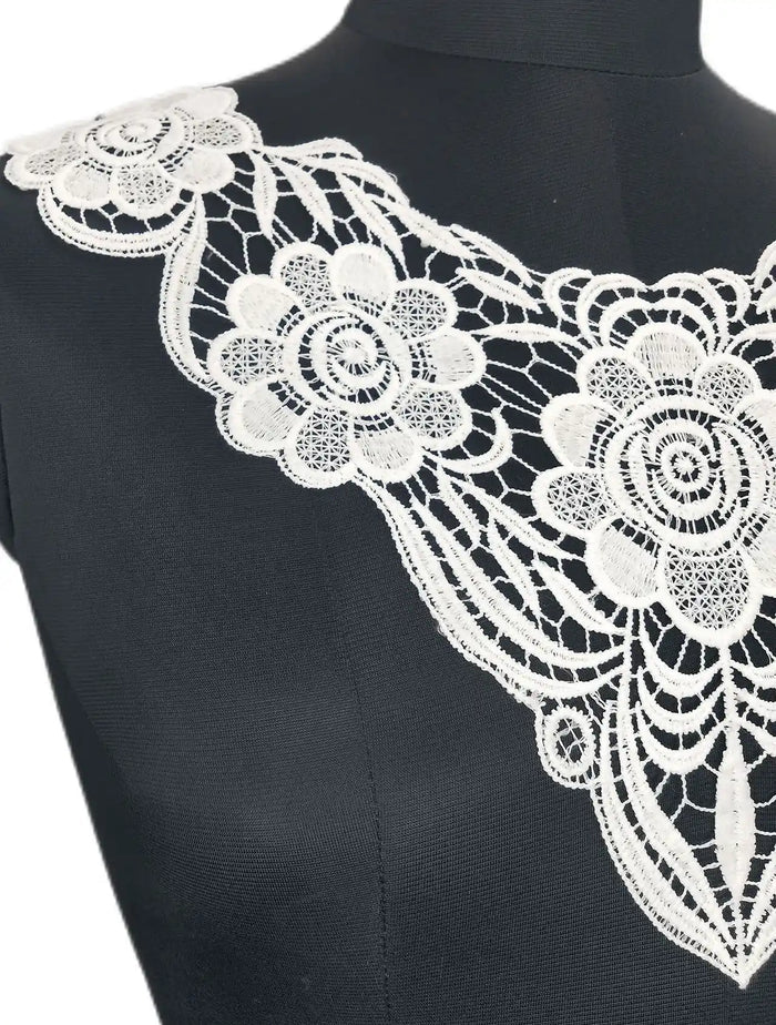 Ani Accessories sunflower with leafy design embroidered neckline for premium garment decoration