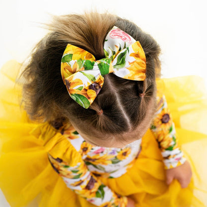 Suns and Roses (Sunflower) Long Sleeve Big Kid Tutu Dress - Jammie Session