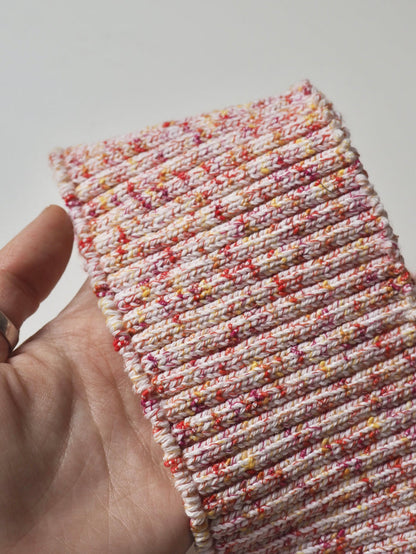 Sunset Flecked Chunky Cotton Ribbed Cuff 8cm