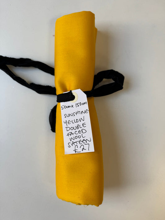 Sunshine Yellow Double Faced Wool Sateen Remnant
