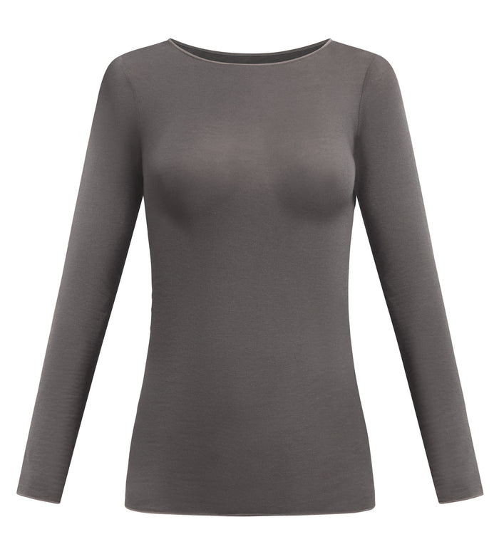 T-shirt col rond gris acier Thermal Light