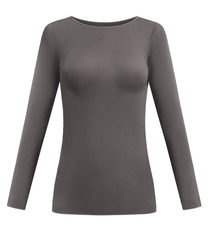 T-shirt col rond gris acier Thermal Light