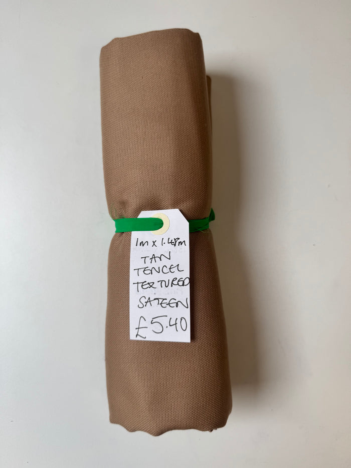Tan Tencel Textured Sateen Remnant