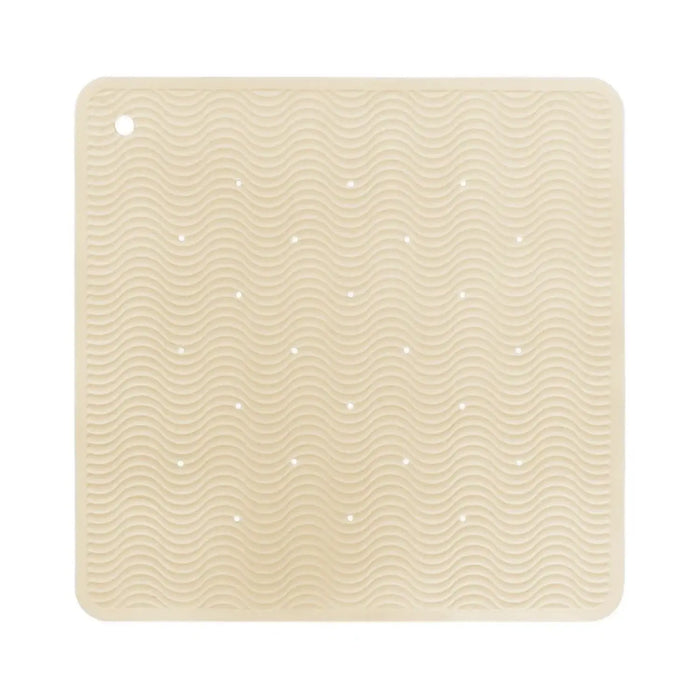 Tapis de bain en caoutchouc Hevea carré 52x52cm  - Sable