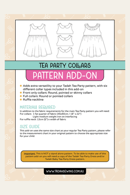 Tea Party Collar PDF Pattern ADD-ON