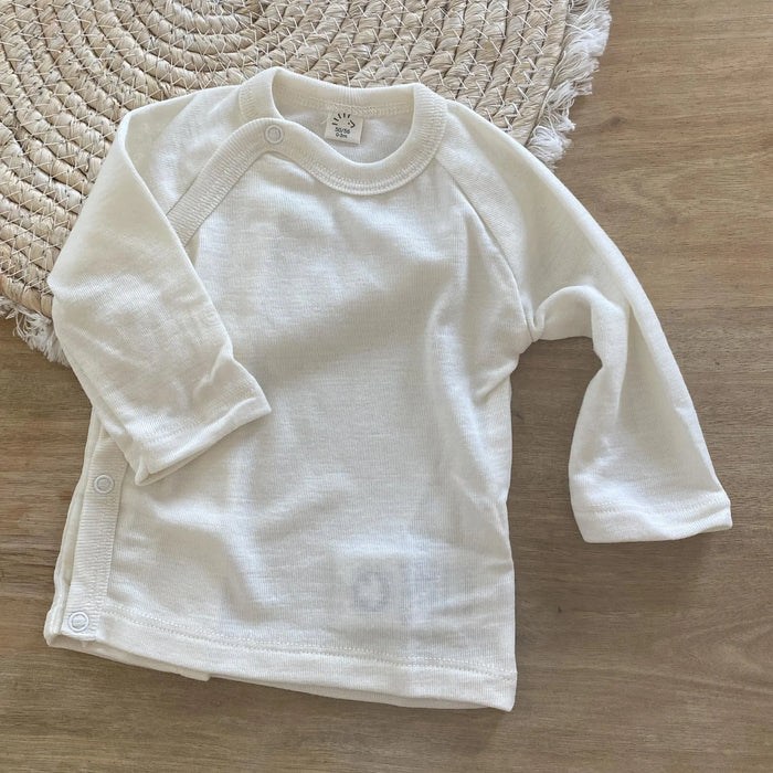 Tee-shirt kimono laine & soie Popolini - Naturel