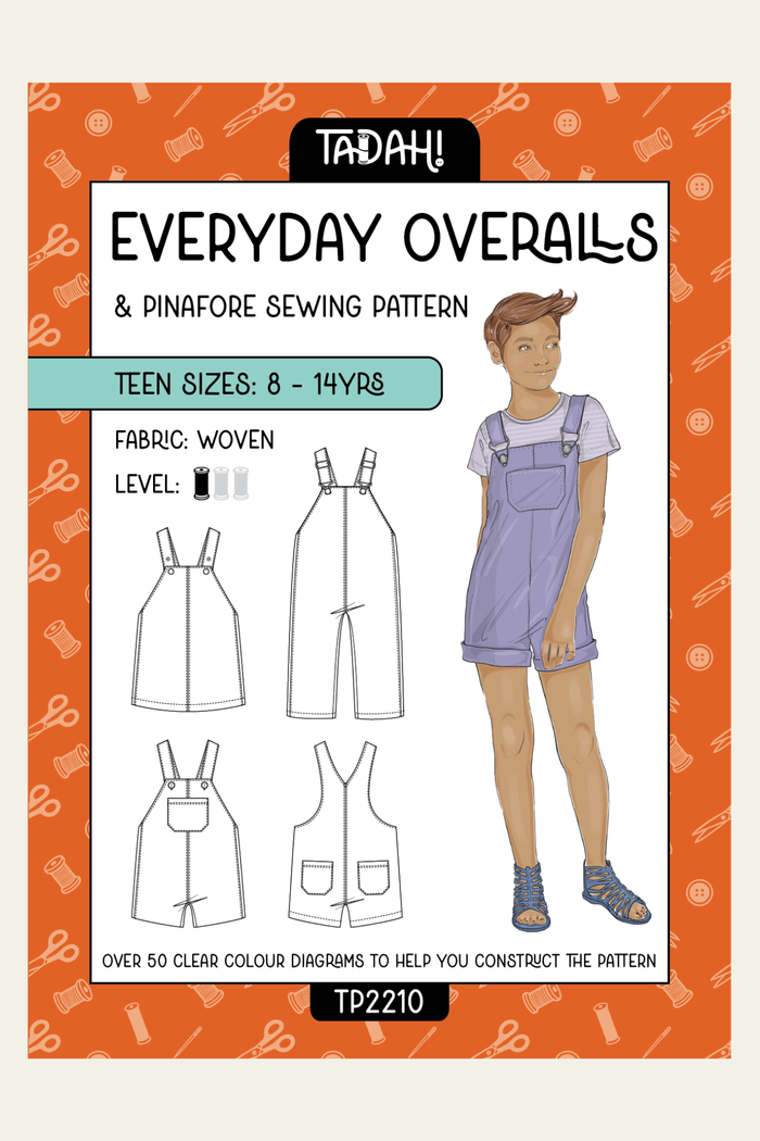 Teen Everyday Overalls Sewing Pattern