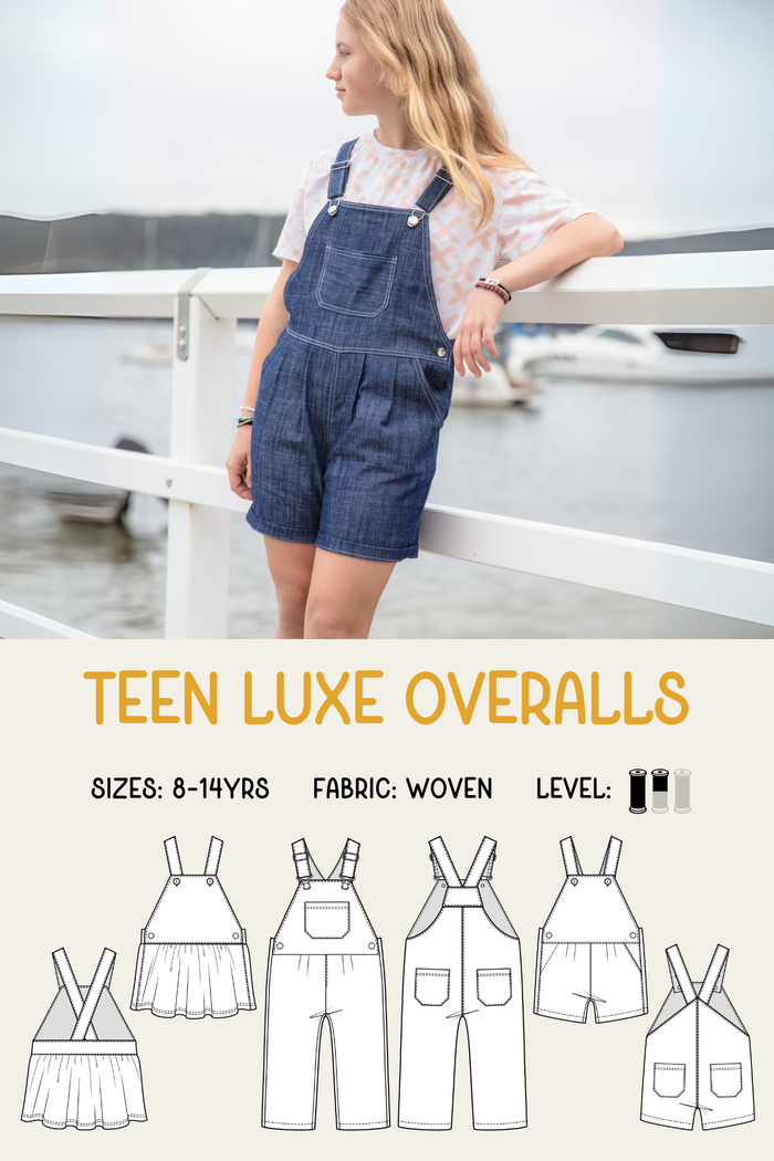 Teen Luxe Overalls Sewing Pattern