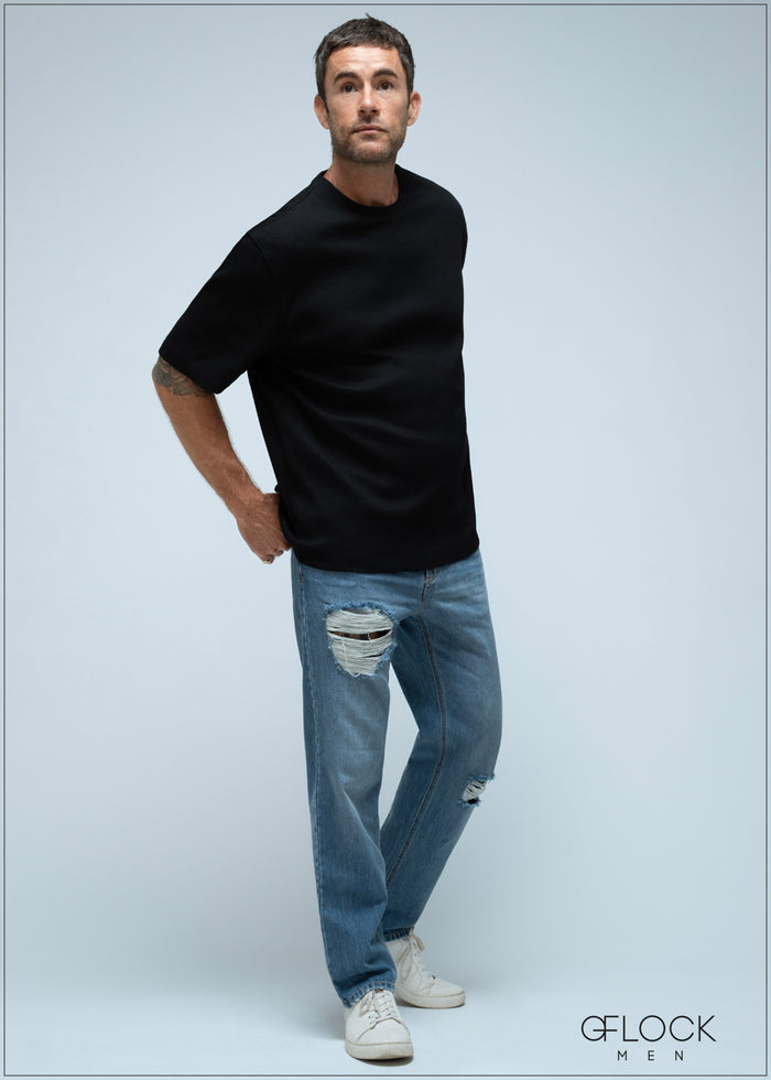 Textured Oversize T-Shirt - 110925