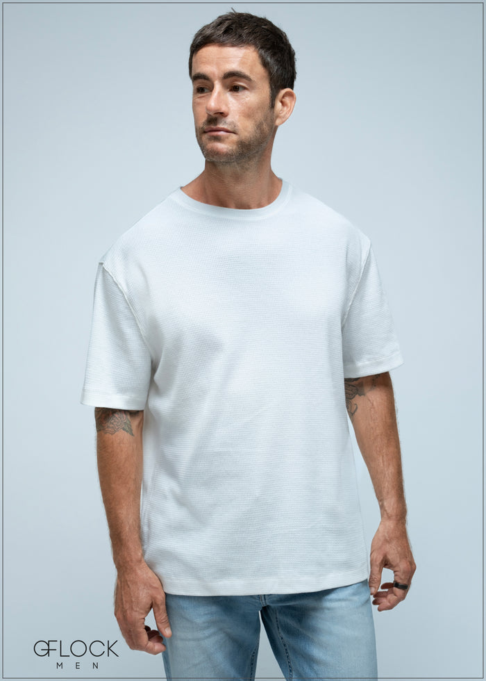 Textured Oversize T-Shirt - 110925
