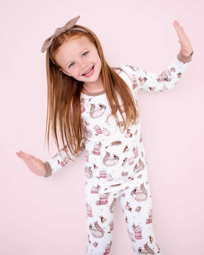 Tiny Tea Time Long Sleeve PJ's - Jammie Session