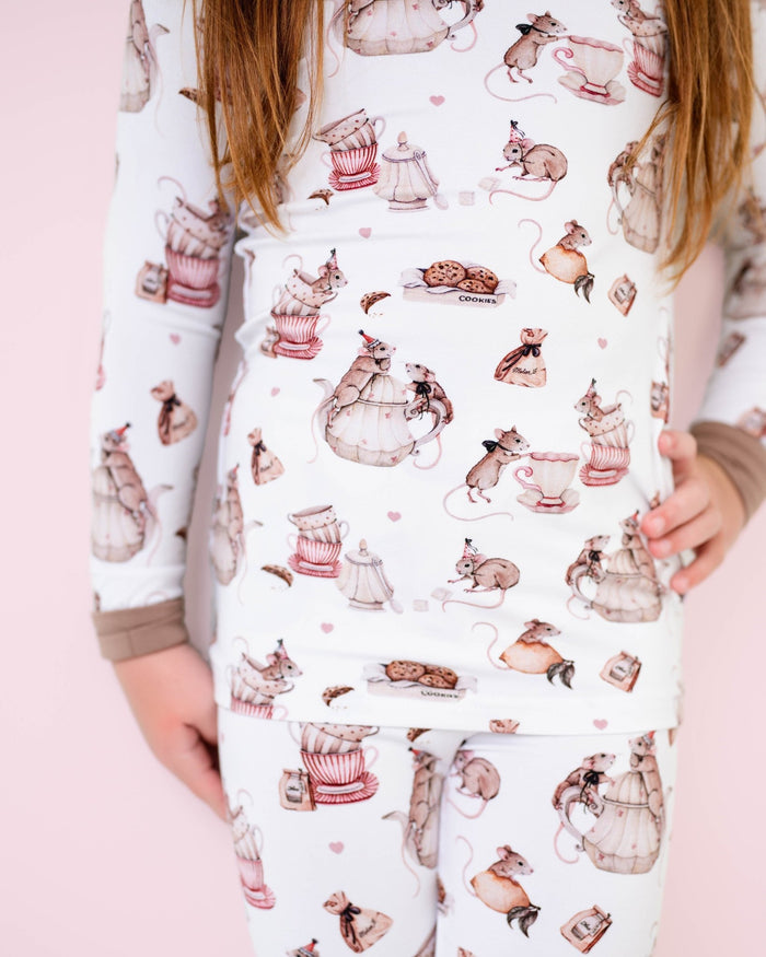 Tiny Tea Time Long Sleeve PJ's - Jammie Session