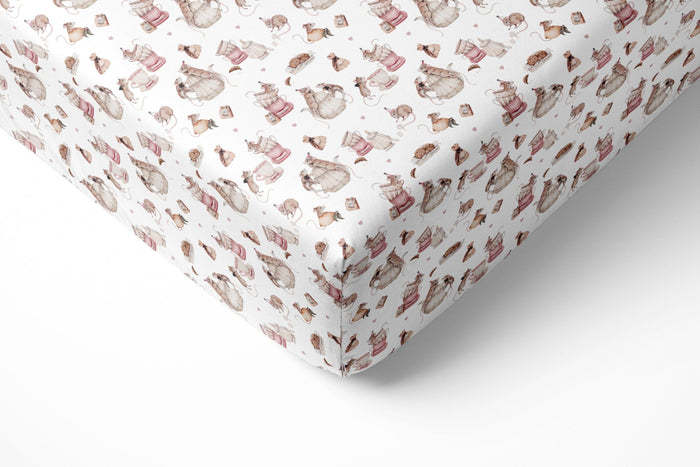 Tiny Tea Time Twin Fitted Sheet and Pillowcase Set - Jammie Session