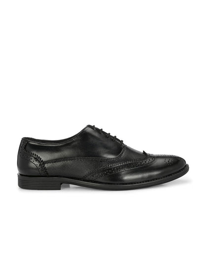 TokyoSole Midnight Brogue Oxford Shoes for Men (HRLFR003BLK)