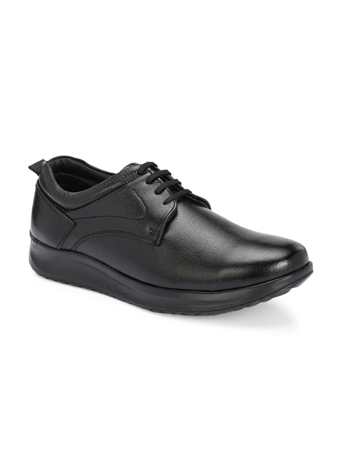 TokyoSole Premium Black Leather Oxford Formal Shoes for Men (HRLFR009BLK)