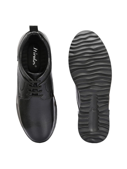 TokyoSole Premium Black Leather Oxford Formal Shoes for Men (HRLFR009BLK)