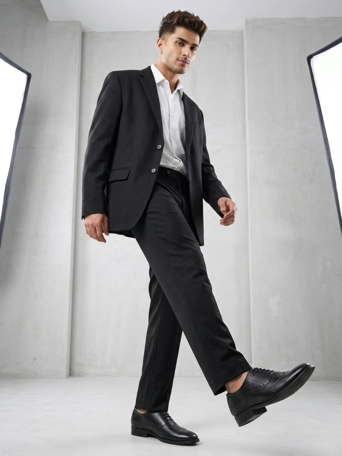 TokyoSole Regal Wingtip Oxford Shoes for Men (HRLFR002BLK)