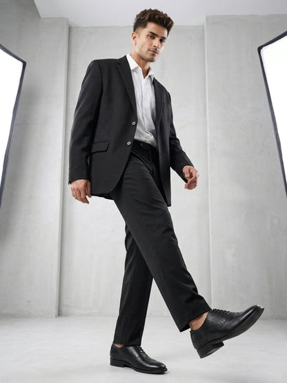 TokyoSole Regal Wingtip Oxford Shoes for Men (HRLFR002BLK)