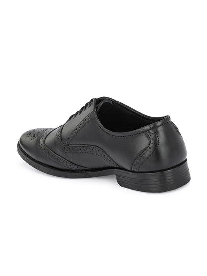 TokyoSole Regal Wingtip Oxford Shoes for Men (HRLFR002BLK)