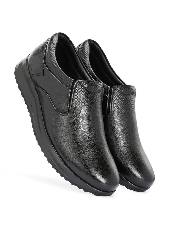 TokyoSole Signature Business Casual Shoes (HRLFR008BLK)
