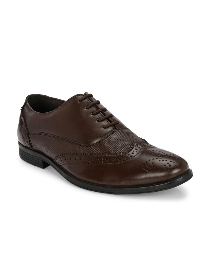TokyoSole Woodland Wingtip Brogue Shoes for Men(HRLFR003BRN)