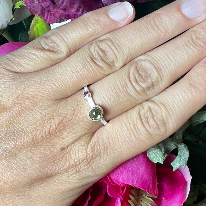 Tourmaline (Green + Pink) Ring