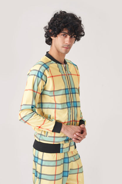 Tracksuit for Men with Vibrant Checkered Pattern