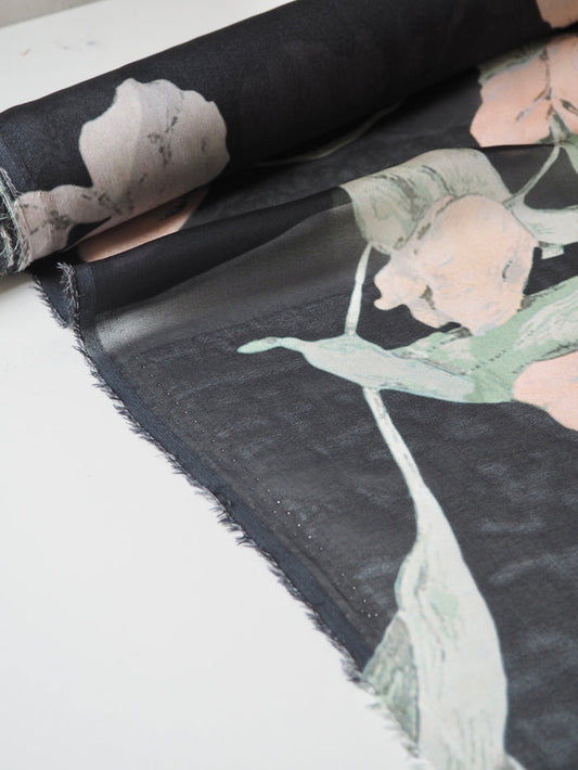 Tulip Floral Silk Chiffon